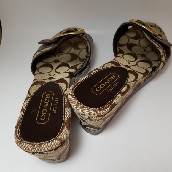 COPY - Coach Gretta Signature Print Wedge Sandals - Picture 3 of 8